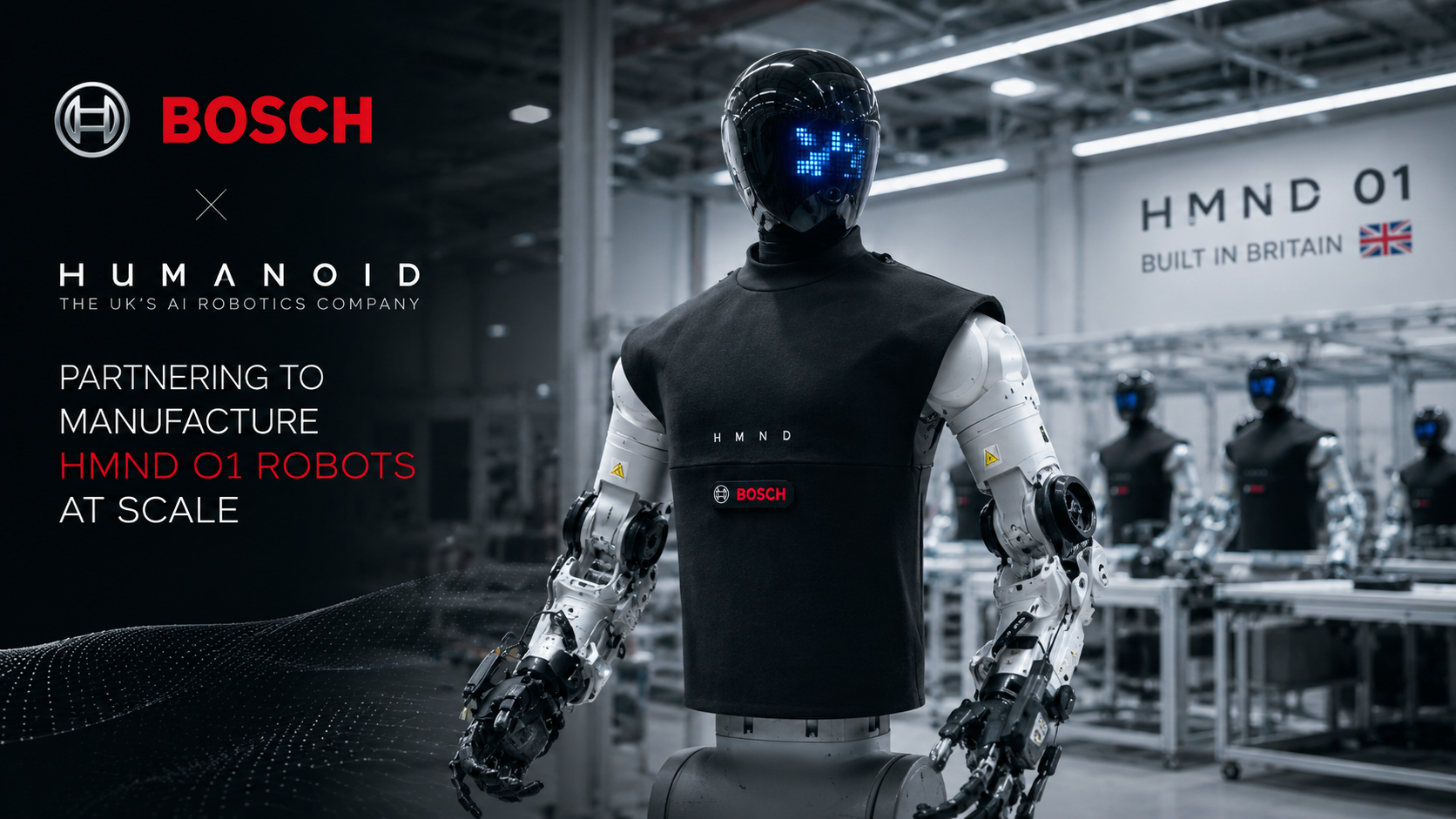 Bosch Partners with UK Startup Humanoid to Manufacture HMND 01 Robots at Scale