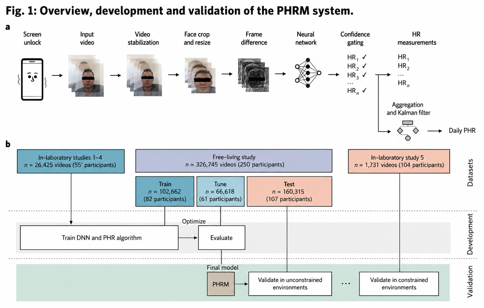 Smartphone facial video heart-rate tracking demonstration